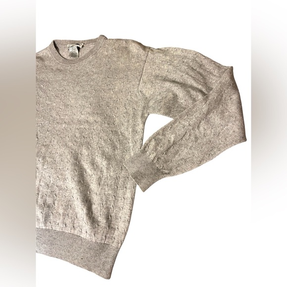 I LEVRIERI Cable Knit Pale Gray Italian Cashmere Silk Blend Sweater Men’s Sz M - Picture 2 of 6